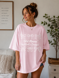 Girl Mama by God’s Design Oversized Graphic Tee | Soft Pink Unisex T-Shirt